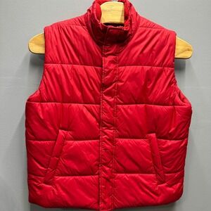 Express Design Studio Men's Red Quilted Puffer Vest XL Insulated Zip Casual